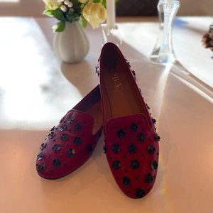 RED VALENTINO Ballerina Flats Pailletes Flowers in Raspberry Pink for women